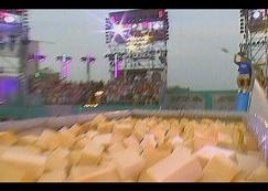 Airkick, where people are thrown in the air and they have to chuck balls to their teammates.